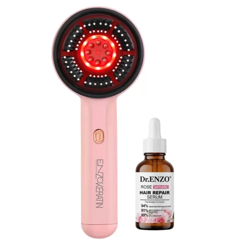 Masajeador Capilar Eléctrico Enzo Keratin En-4004 10W - Pink