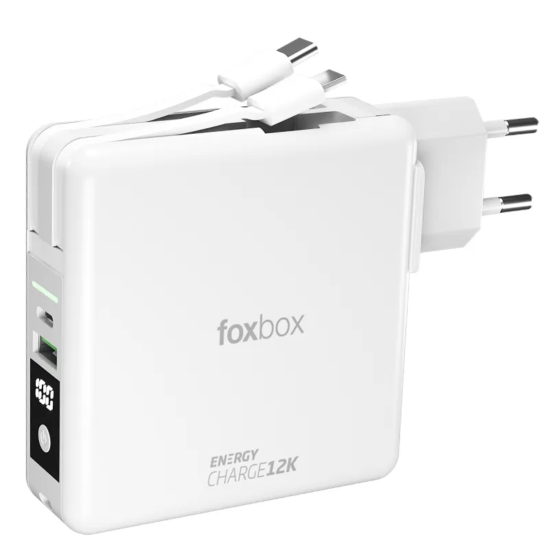 Cargador + Powerbank Wireless Foxbox PD20W USB-A | USB-C 3 en 1 - White