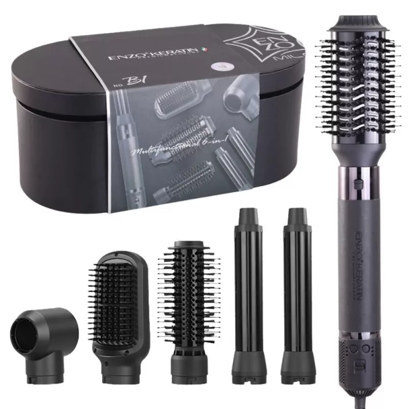 Secador Multiestilizador Enzo Keratin EN-B1 6 en 1 1500W 220V - Black