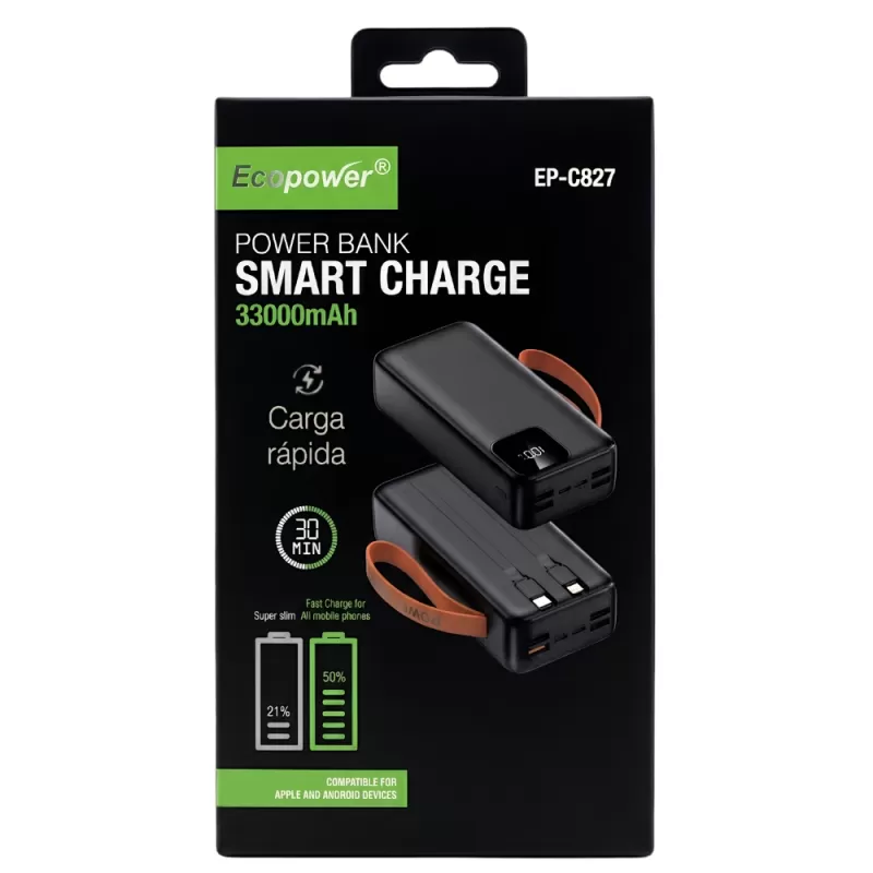 Cargador Portátil Ecopower EP-C827 33.000mAh 22.5W - Black