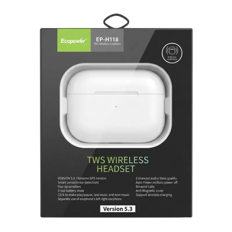 Auricular Ecopower EP-H118 Bluetooth - White