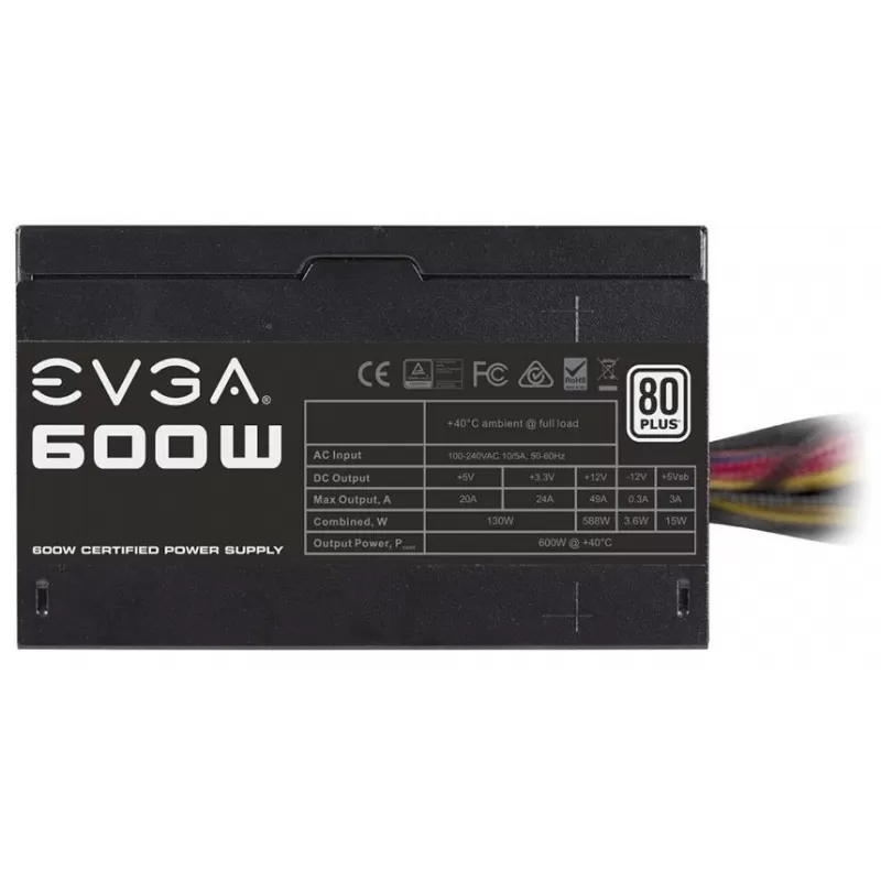Fuente de Alimentación EVGA 600W 80PLUS White 100-W1-600-K1
