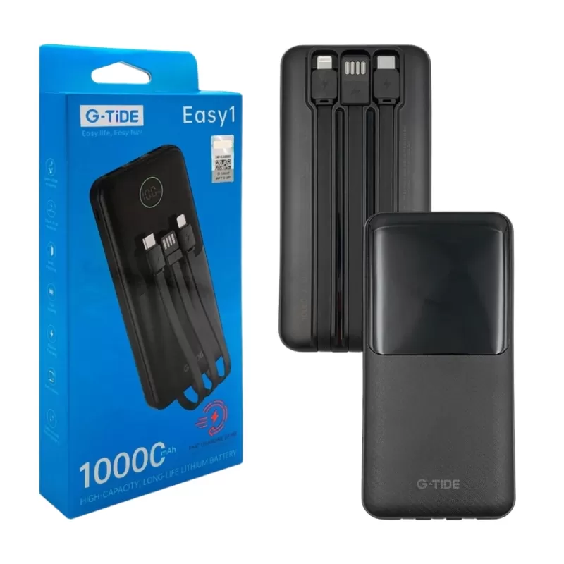 Cargador Portátil G-Tide Easy1 10.000mAh 22.5W - Black
