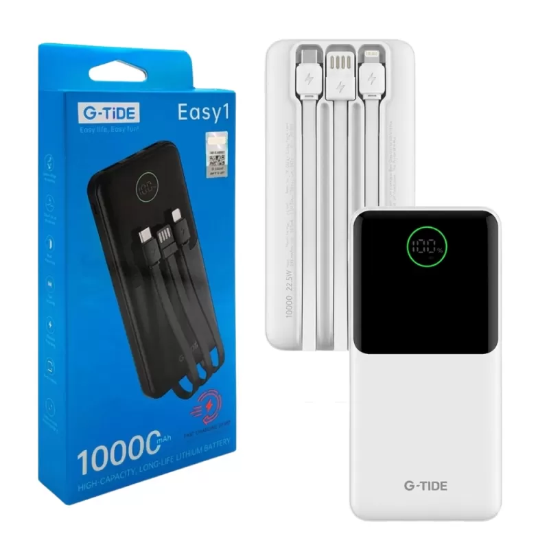 Cargador Portátil G-Tide Easy1 10.000mAh 22.5W - White