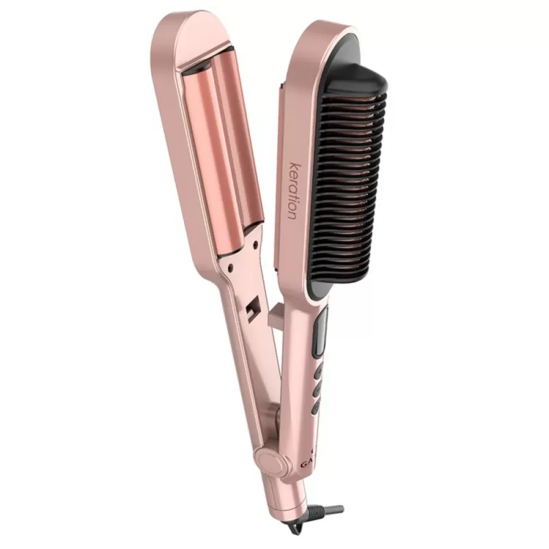Alisador/Ondulador Gama Waver & Brush Keration 16mm 220°C 2V - Rose Gold