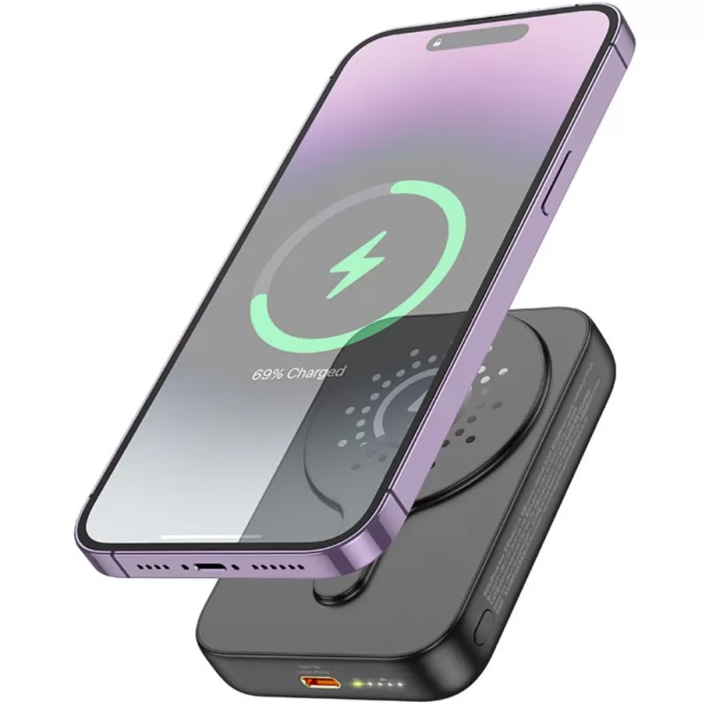 Cargador Portátil Wireless Hoco Palm Power Bank J117A 10.000mAh - Black