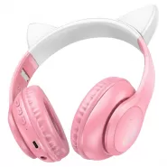 Auricular Hoco Cat Ear W42 Bluetooth - Pink/White