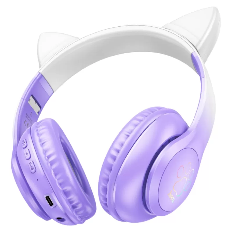 Auricular Hoco Cat Ear W42 Bluetooth - Pink/Purlple
