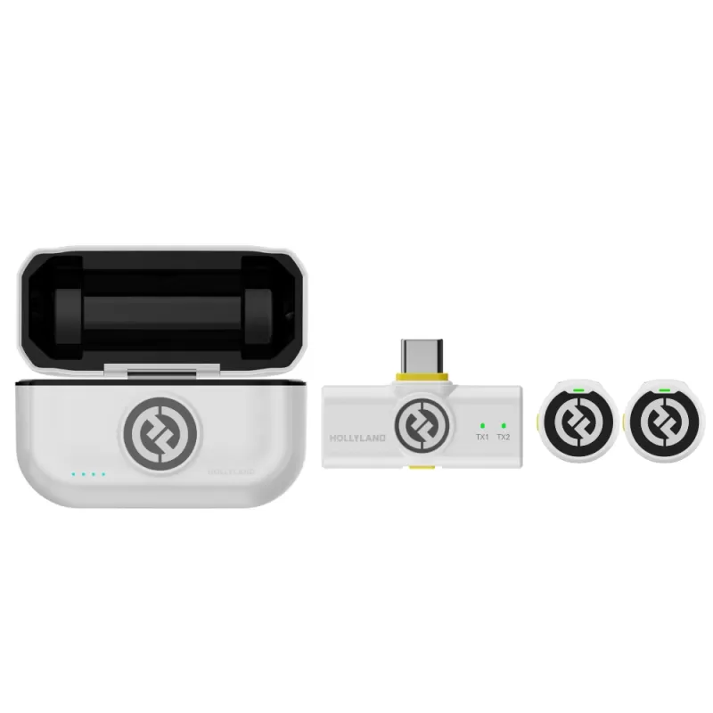 Micrófono Wireless Hollyland Lark M2 Duo Versión USB-C - Ivory White