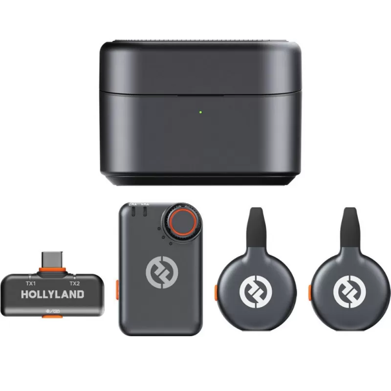 Micrófono Wireless Hollyland Lark M2S Combo USB-C / Cable USB-C a Lightning / Cámera RX - Space Gray