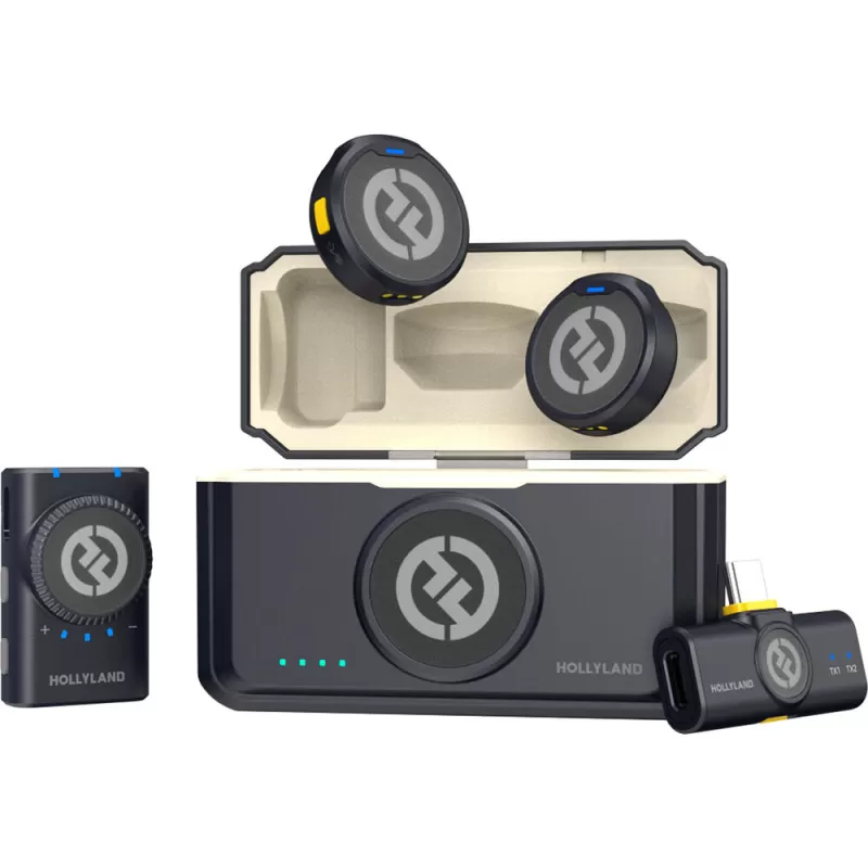 Micrófono Wireless Hollyland Lark M2 Duo Mini Combo - Shine Charcoal