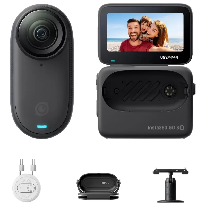 Cámara de Acción Insta360 GO 3S Motorcycle In-helmet POV Bundle 128GB - Midnight Black (CINSAATA)