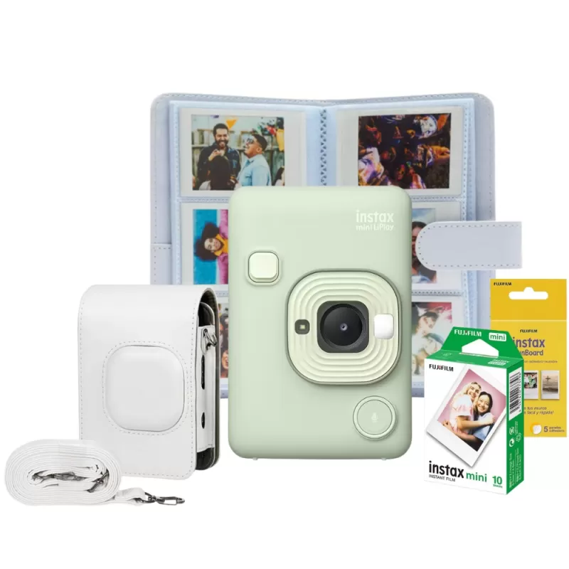 Cámara Instantánea Híbrida Fujifilm Instax Mini Liplay Bundle - Matcha Green