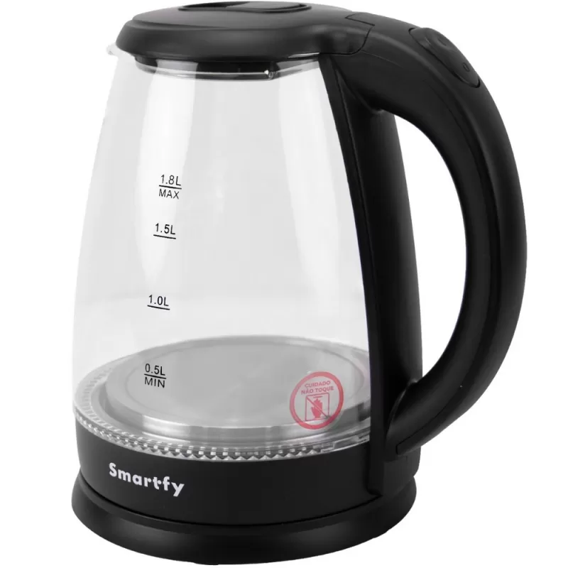 Hervidora Eléctrica de Vidrio Smartfy JE01V 1500W 1.8L 220V - Black