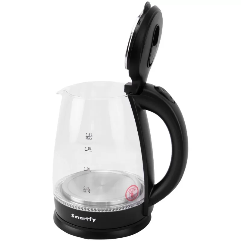 Hervidora Eléctrica de Vidrio Smartfy JE01V 1500W 1.8L 220V - Black