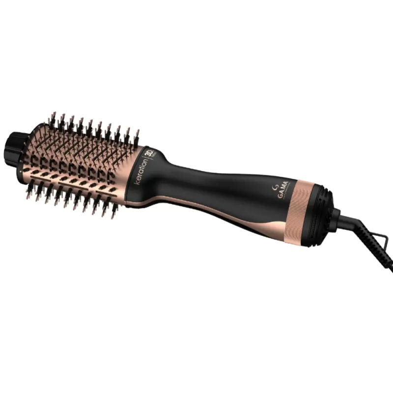 Cepillo Secador Gama Stylish Keration Brush 3D 1300W 2V - Black/Rose Gold