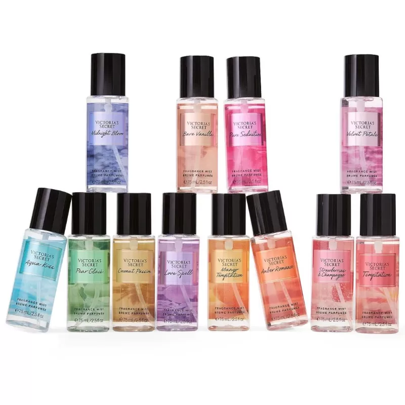 Kit Victoria's Secret Body Mist 75mL (12 Unidades)