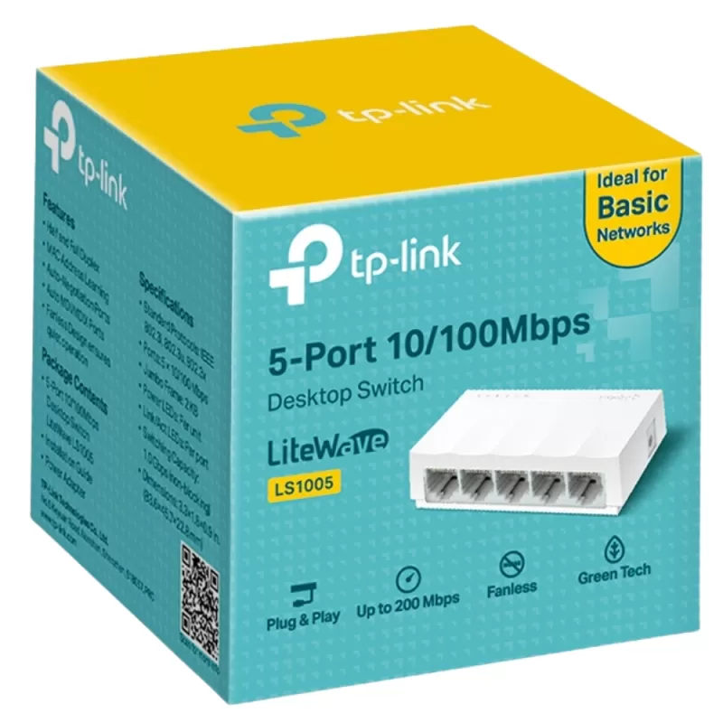 Switch de Escritorio TP-Link LS1005 5 Puertos 10/100 Mbps