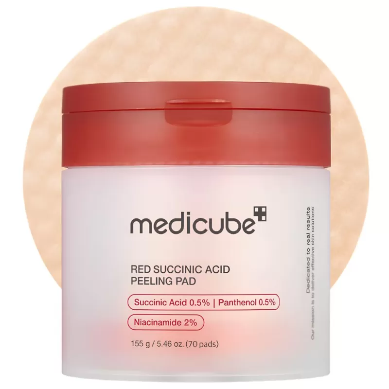 Almohadilla Facial Medicube Red Succinic Acid Peeling 2% Niacinamida - 70 Pads