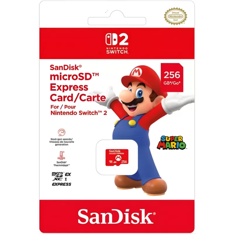Memoria microSD Express Sandisk 256GB para Nintendo Switch 2 (SDSQXFN-256G-GR6ZN)