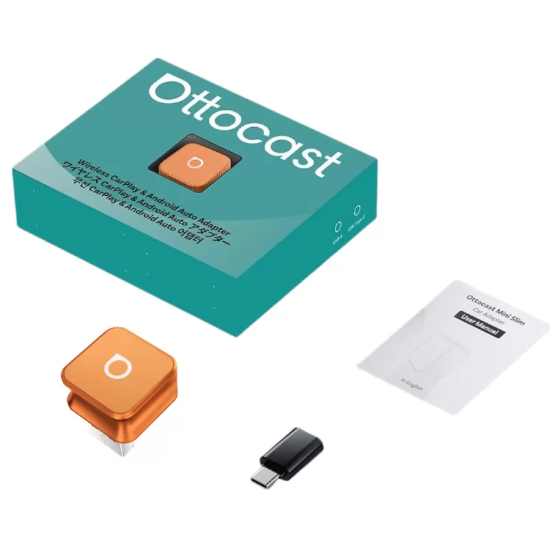 Adaptador Multimedia Ottocast Mini Sube 3.0 CP88 USB-A para CarPlay/Android Auto - Cosmic Orange