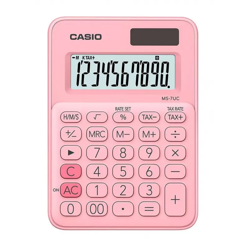 Calculadora Casio MS-7UC-PK 10 Dígitos - Rosa