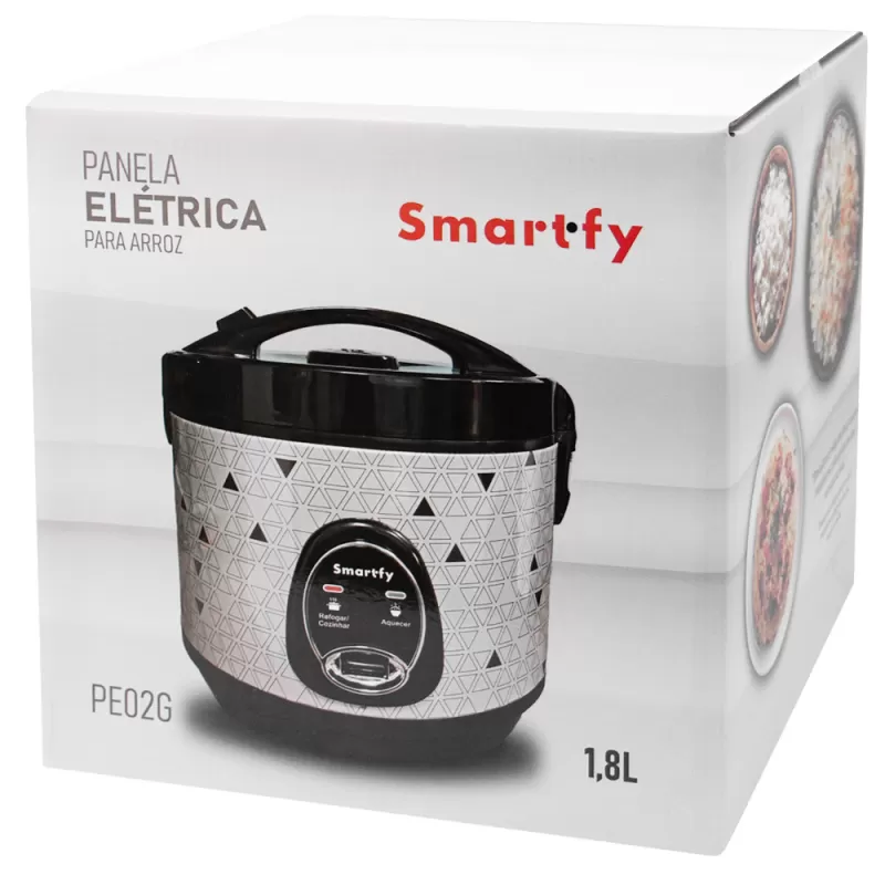 Olla Eléctrica para Arroz Smartfy PE02G 700W 110V 1.8L - Black/Silver