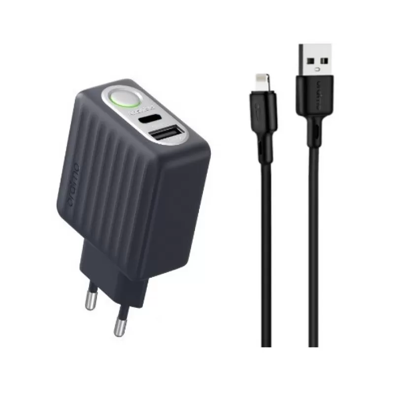Cargador Oraimo OCW-83D+L53 USB-A/USB-C/Lightning 18W - Dark Grey