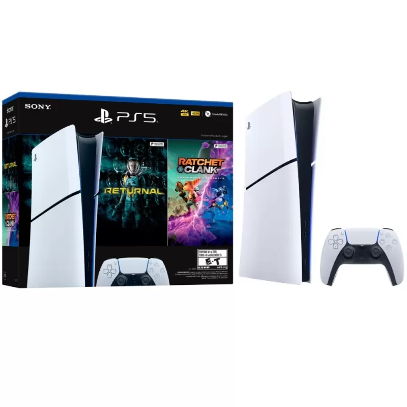 Consola Sony PlayStation 5 Slim CFI-2015 Digital 1TB SSD Returnal + Ratchet & Clank - Black/White