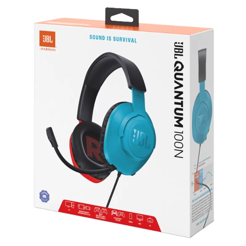 Auricular Gaming JBL Quantum 100N - Blue/Red