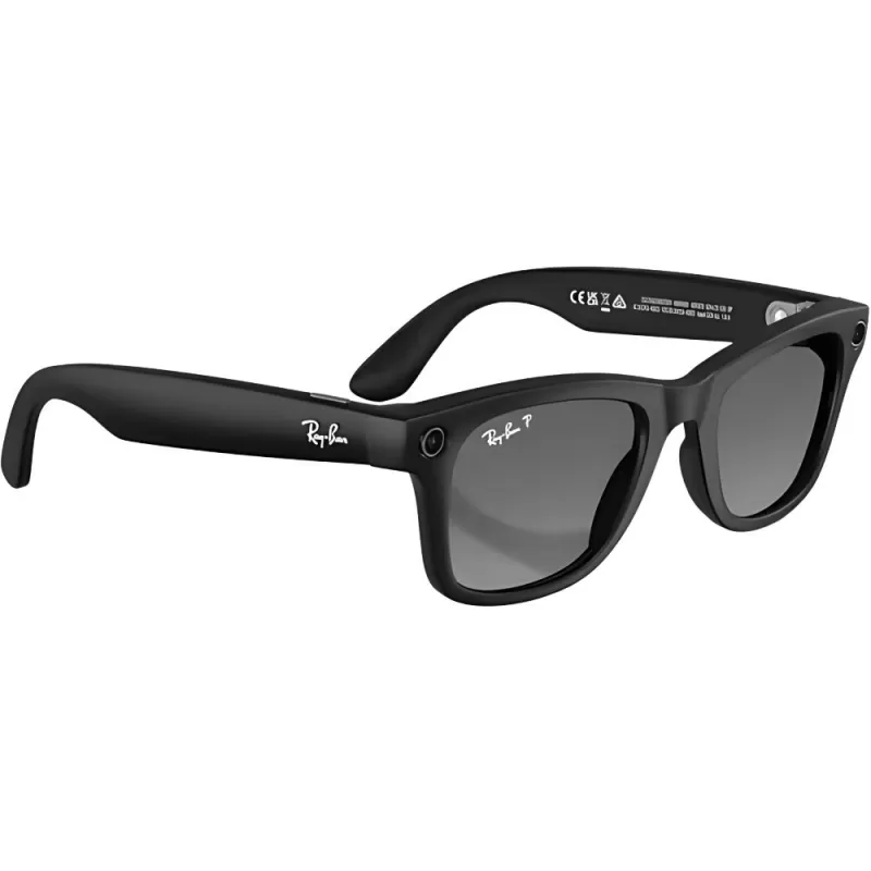 Lentes de Sol Smart Ray-Ban Meta Wayfarer (Gen 2) RW4012 - Matte Black/Polar Gradient Graphite (Sin Lacre)