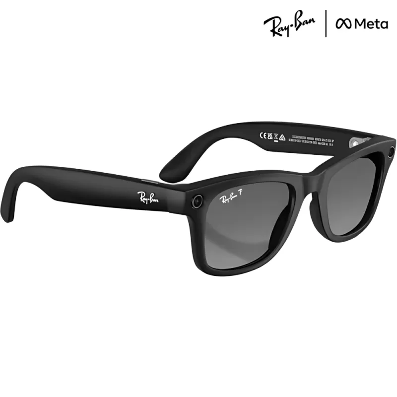 Lente de Sol Smart Ray-Ban Meta Wayfarer (Gen 2) RW4012 - Matte Black/Polar Gradient Graphite