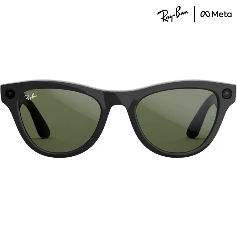 Lente de Sol Smart Ray-Ban Meta Skyler (Gen 2) RW4014 - Shiny Black/G-15 Green