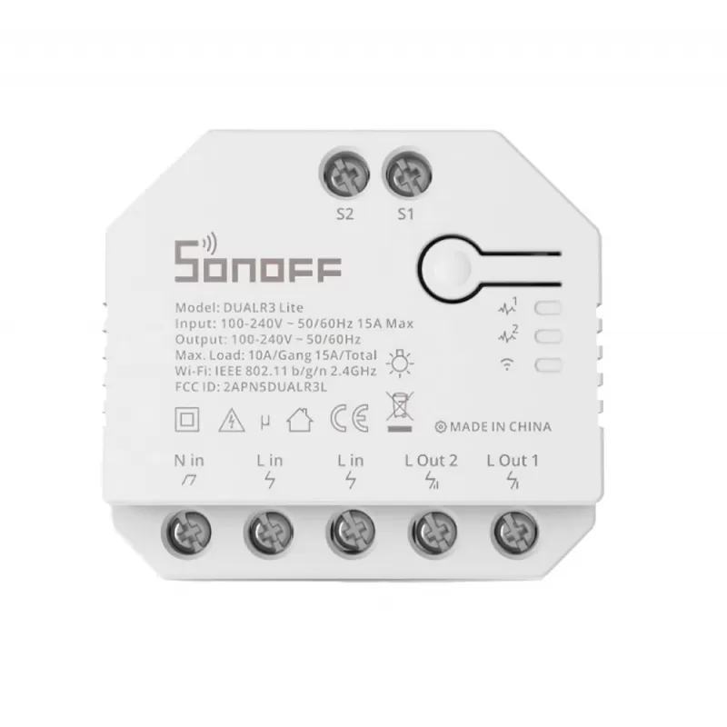 Interruptor Smart Sonoff DUALR3 Lite Wi-Fi 2V - White