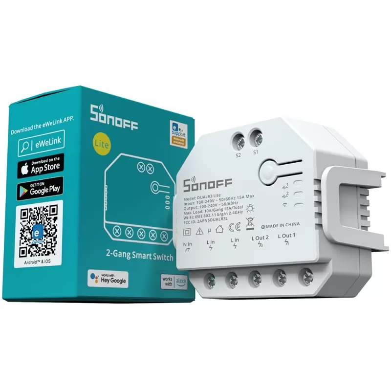 Interruptor Smart Sonoff DUALR3 Lite Wi-Fi 2V - White