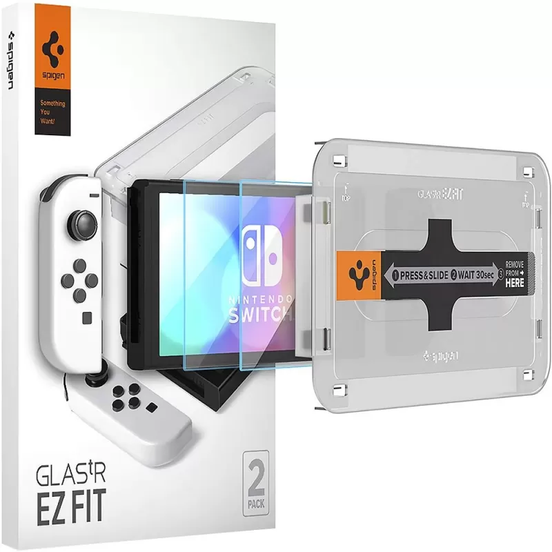Pelicula Spigen Nintendo Switch OLED AGL03829 GlastR EZ Fit 
