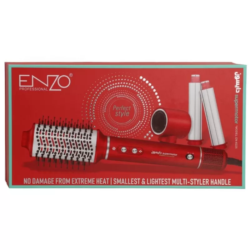 Secador Multiestilizador Enzo Supermotor EN-6225 4 en 1 1500W 220V - Red