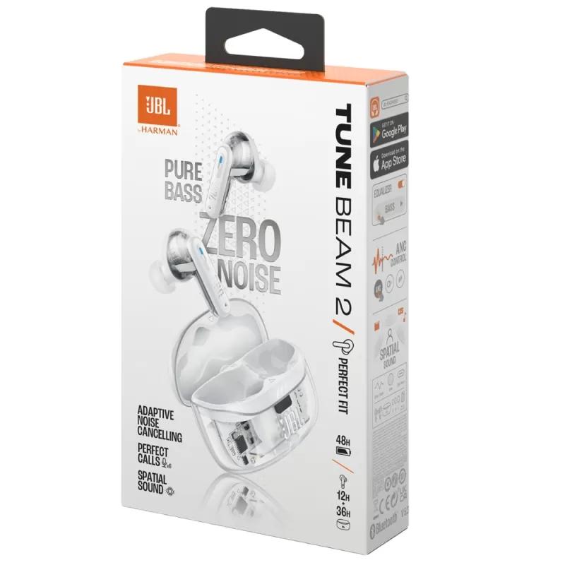 Auricular JBL Tune Beam 2 Bluetooth - Ghost White
