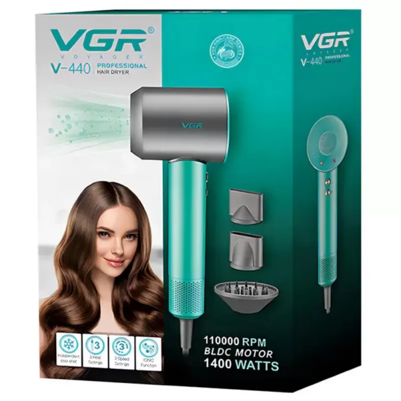 Secador de Cabello Voyager V-440 BLC Motor 1400W 220V - Green