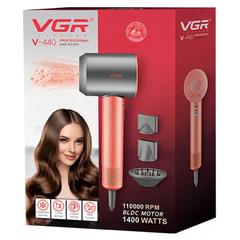 Secador de Cabello Voyager V-440 BLC Motor 1400W 220V - Red
