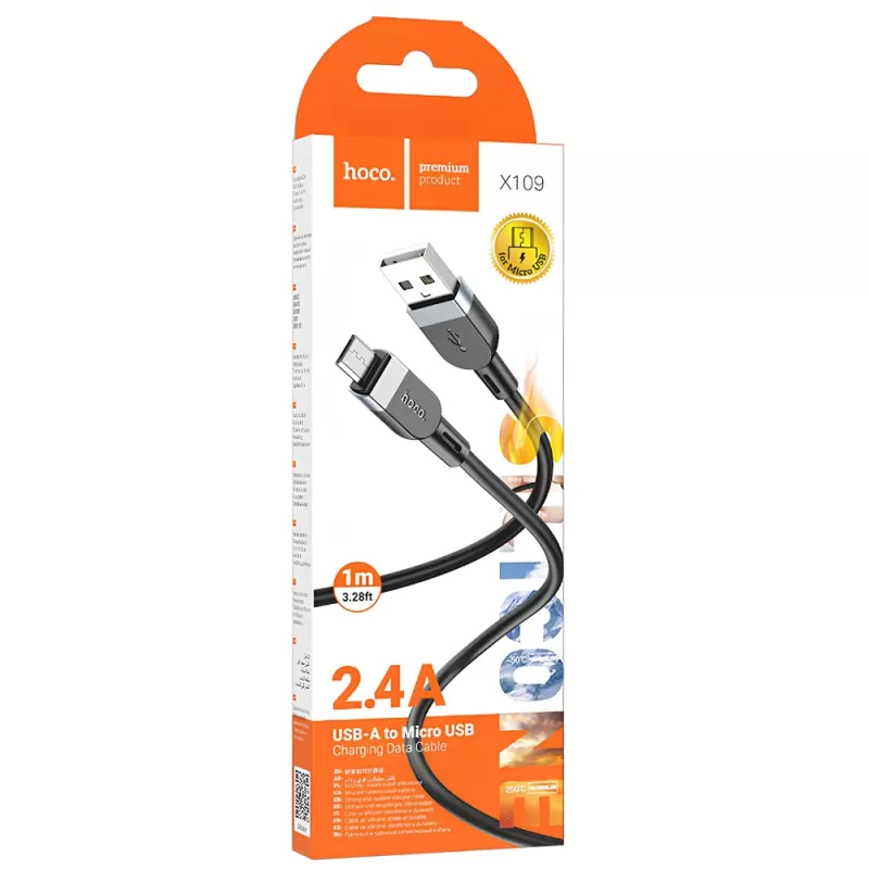 Cable Hoco USB-A/Micro USB X109 (1m) - Black