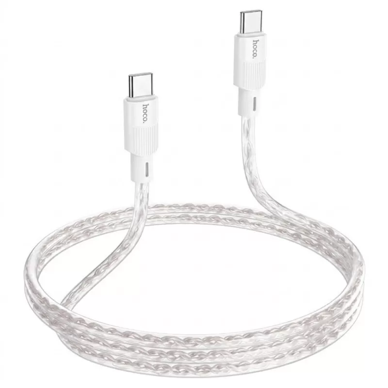 Cable Hoco Crystal Silicone USB-C/USB-C X99 60W (1m) - Gray