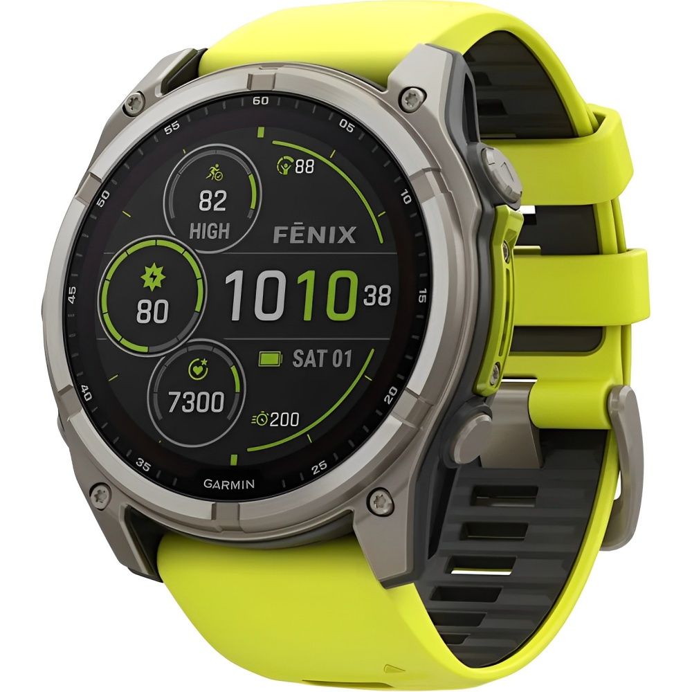 Reloj GPS Garmin Fenix 8 51mm Solar Sapphire 010-02907-20 - Titanium/Graphite Yellow