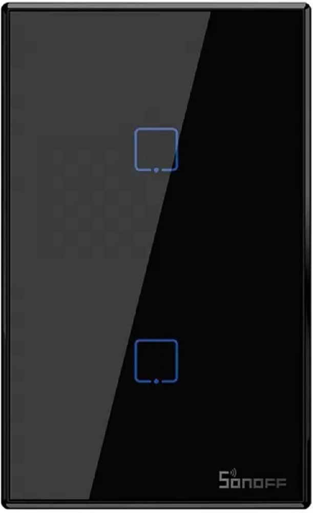 Interruptor de Pared Smart Sonoff T3US2C Wi-Fi/2 Botones Bivolt - Black
