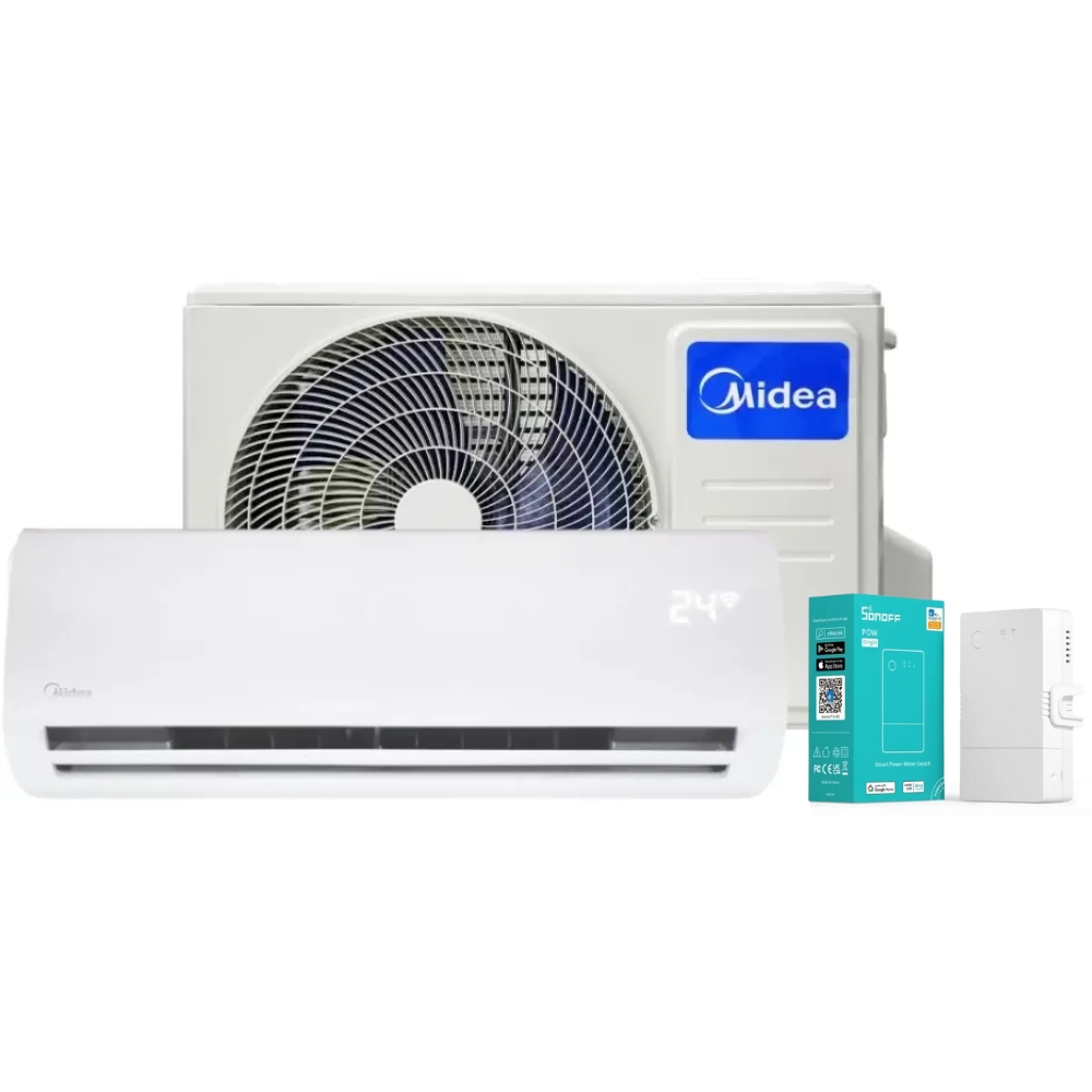 Aire Acondicionado Split Midea MD-12MID 12000BTU 220V/60Hz + Medidor de Potencia Smart Sonoff POWR316