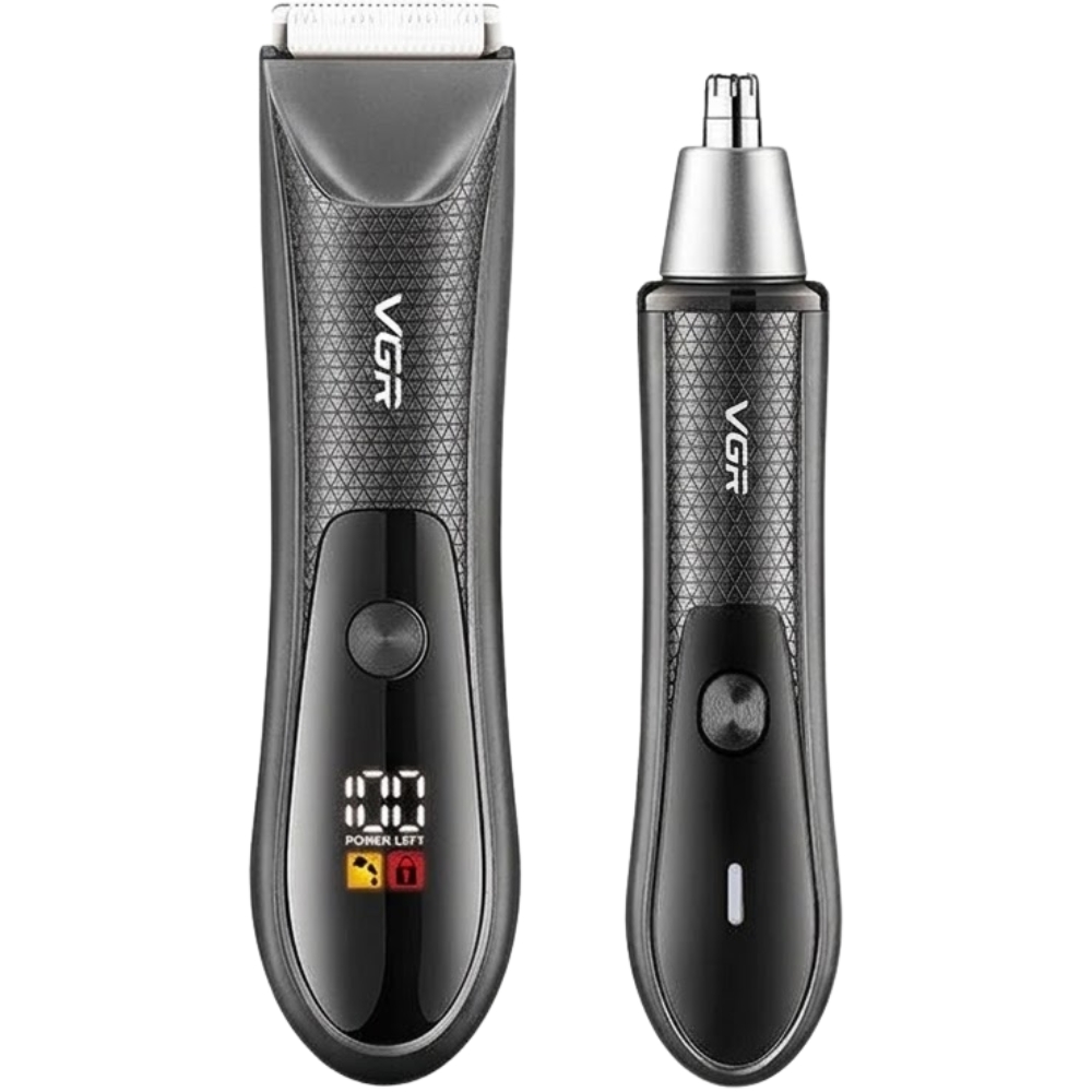 Cortador de Pelo + Depilador Nasal Voyager V-934 5V - Silver