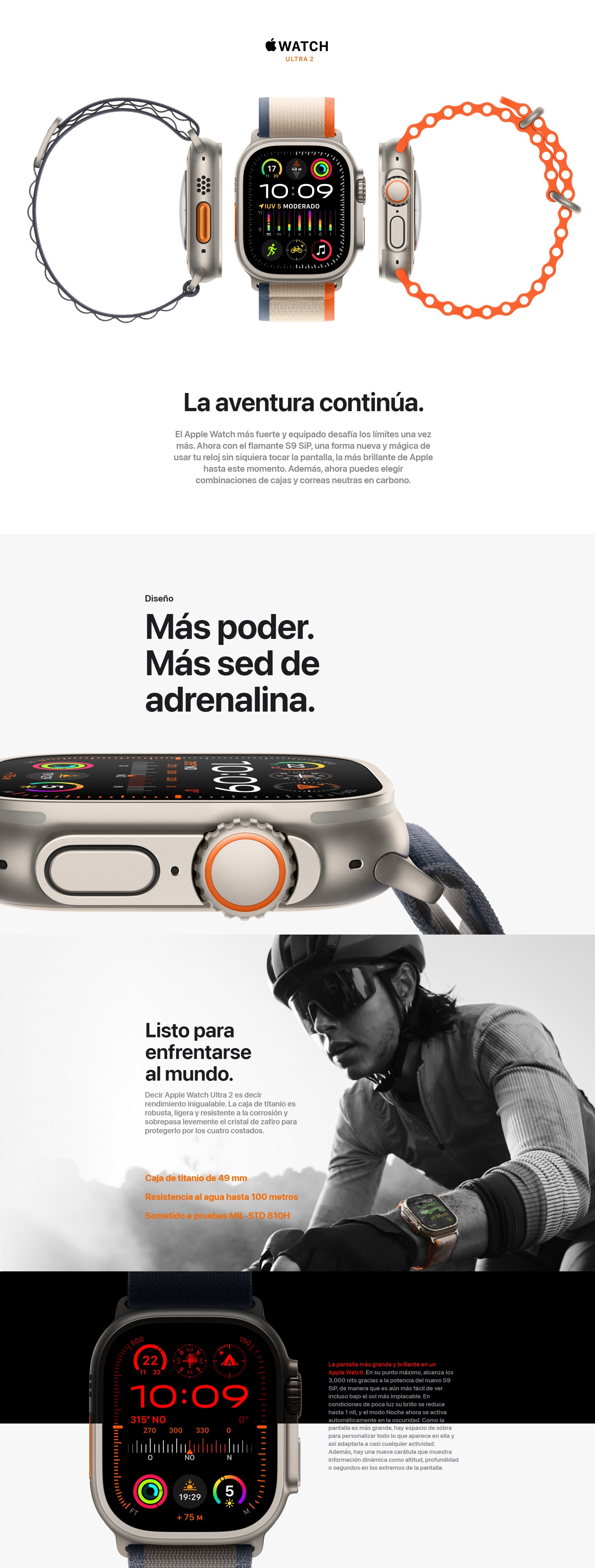 Apple Watch Ultra 2 49 MM/One Size MREJ3LL A2986 GPS + Celular -  Titanium/White Ocean Band na loja Mega Eletro no Paraguai 