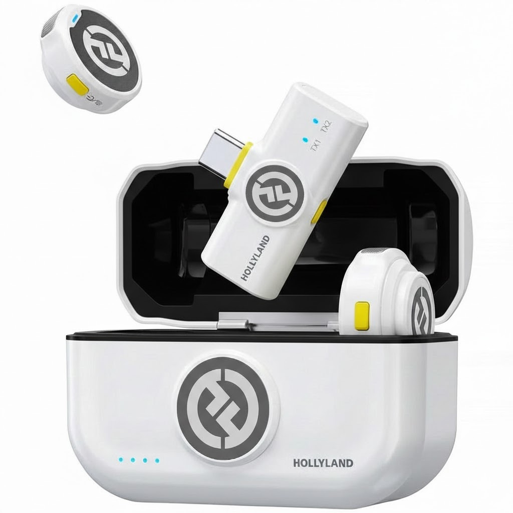 Micrófono Wireless Hollyland Lark M2 Duo Versión USB-C - Ivory White