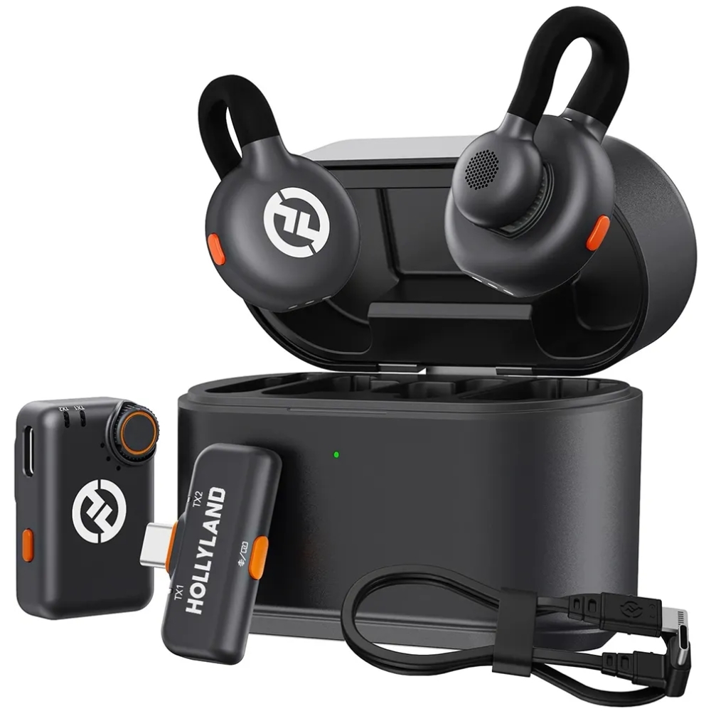 Micrófono Wireless Hollyland Lark M2S Mini Combo USB-C/Cable Lightning/Camera RX - Space Gray