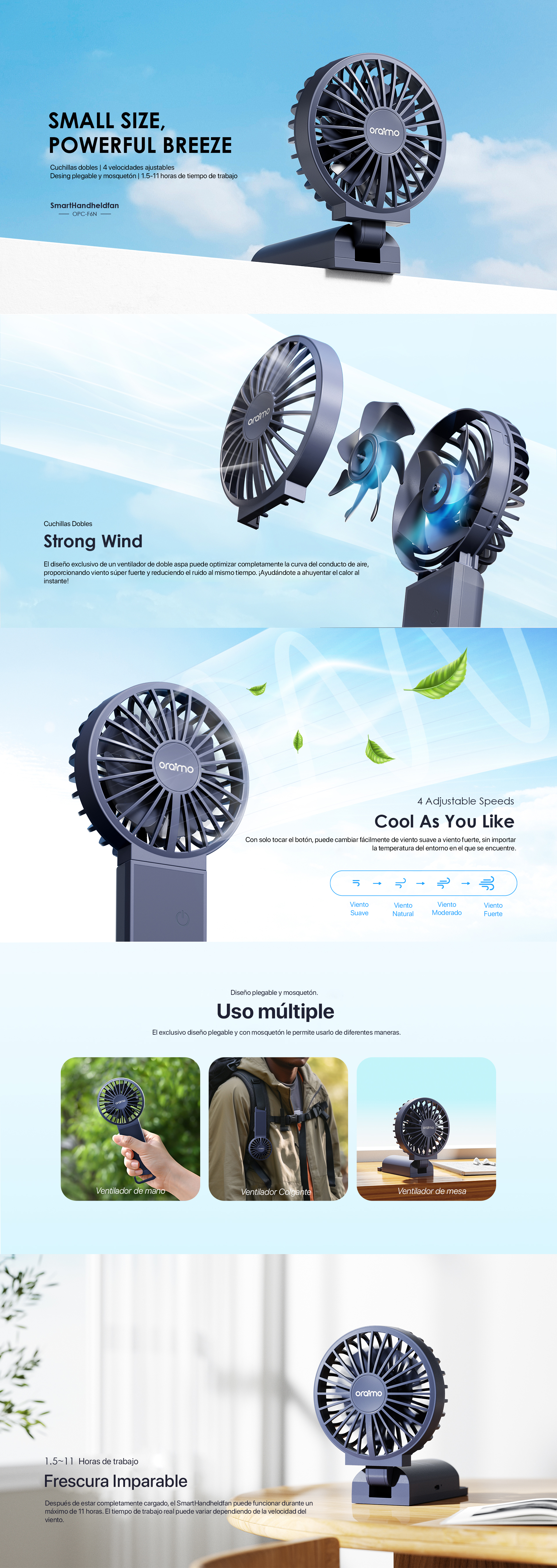 Ventilador Portátil Oraimo OPC-F6N
